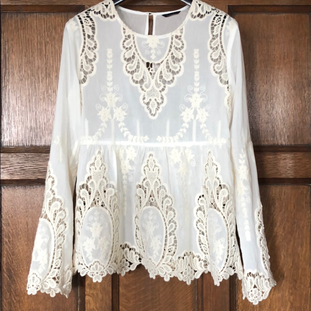 Dolce Vita Ebisu Embroidered Babydoll Top